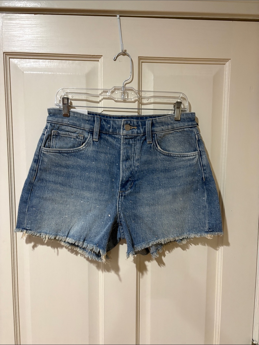 NWT Joe's Jeans The Jessie Frayed Hem Denim Relaxed Crystal Bejeweled Shorts 27